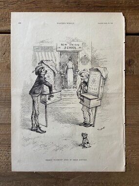 Thomas Nast, Harpers Weekly, Wood Engraving , Political Cartoon
